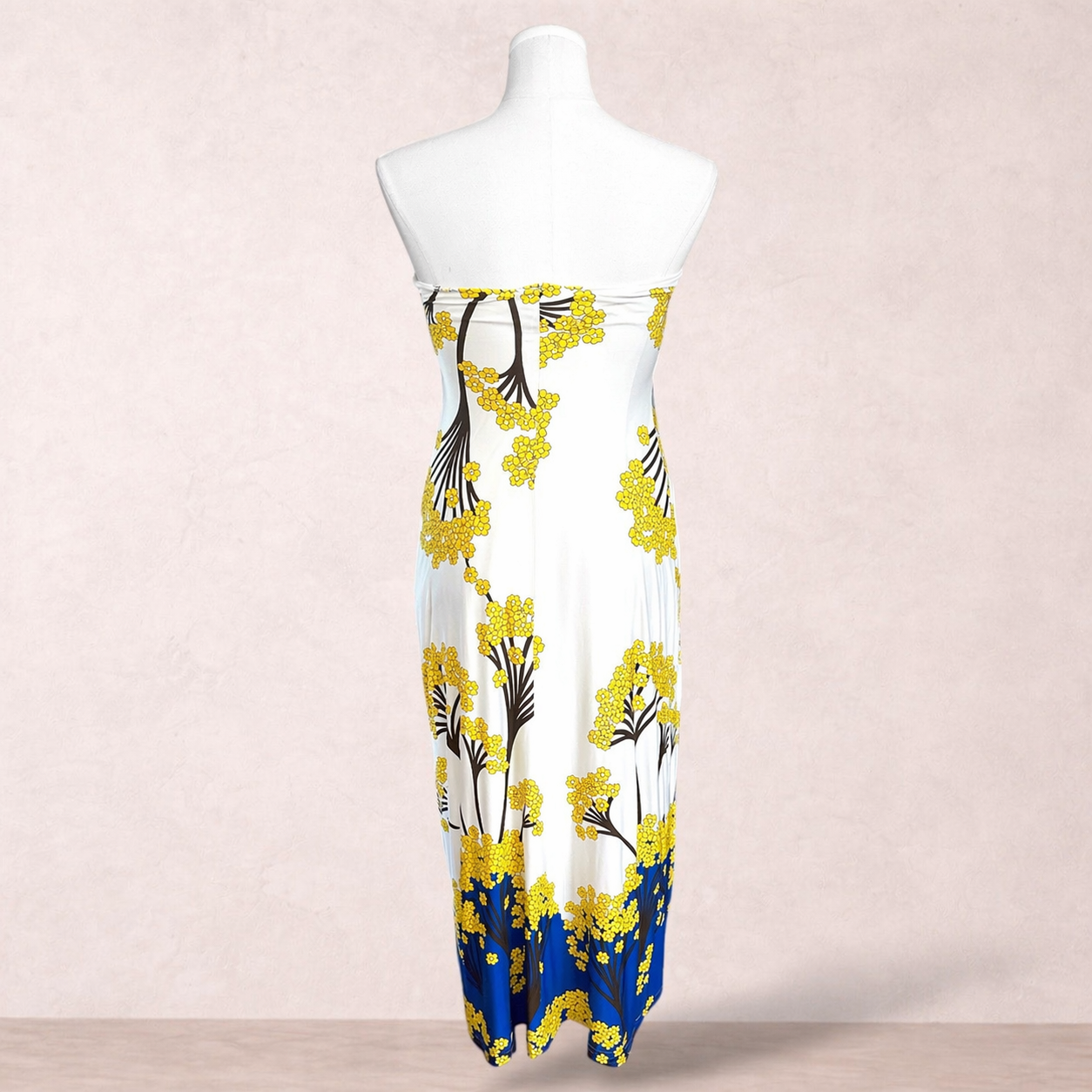 Review White Floral Strapless Dress | Size 14