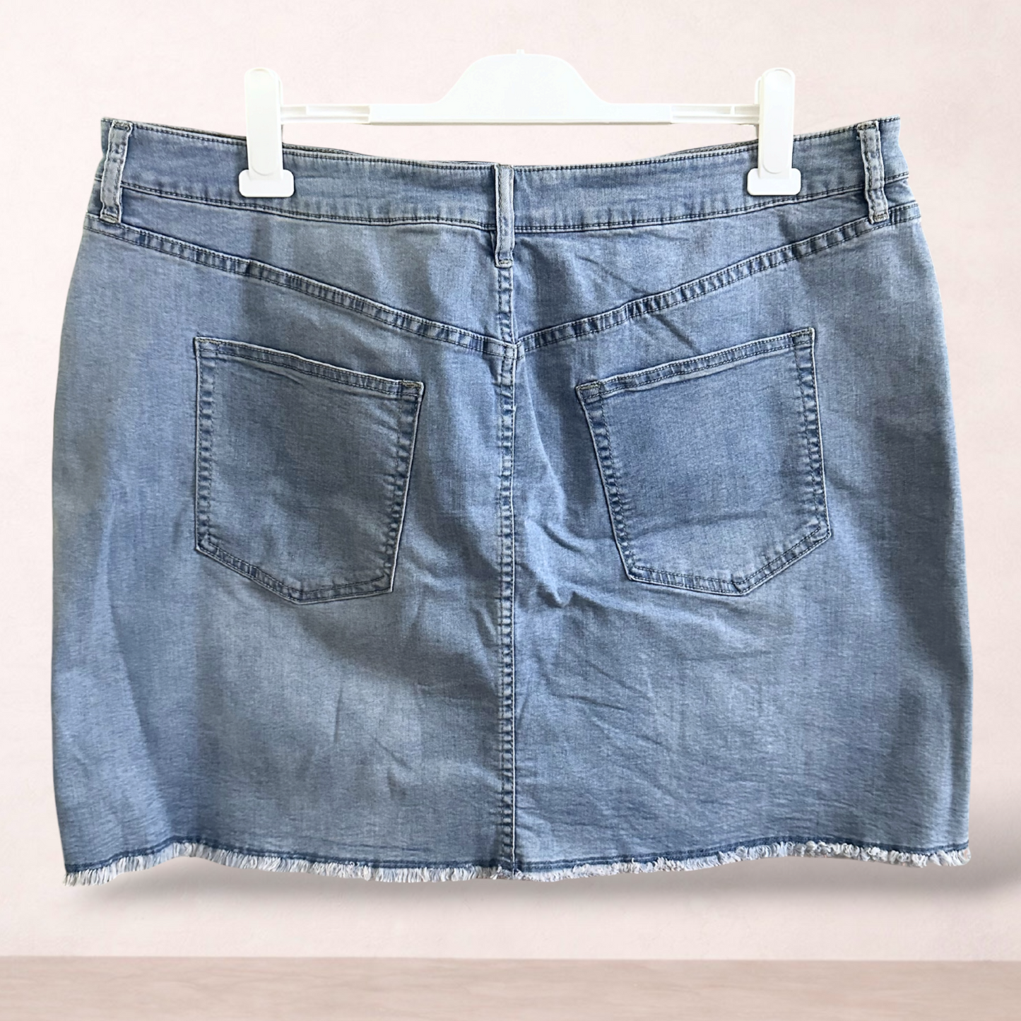 Piper Curve Denim Frayed Hem Skirt | Plus Size 22