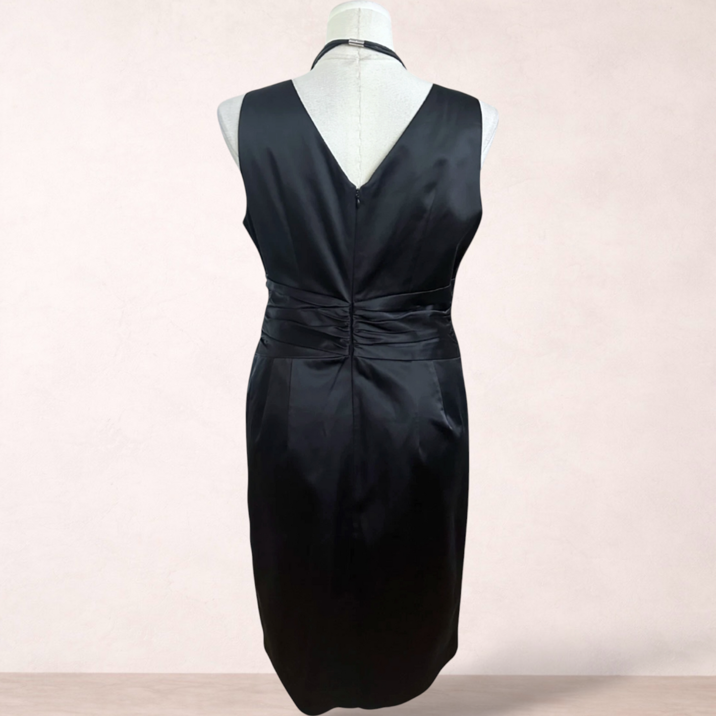 Collection Woman Black Satin Dress | Size 16