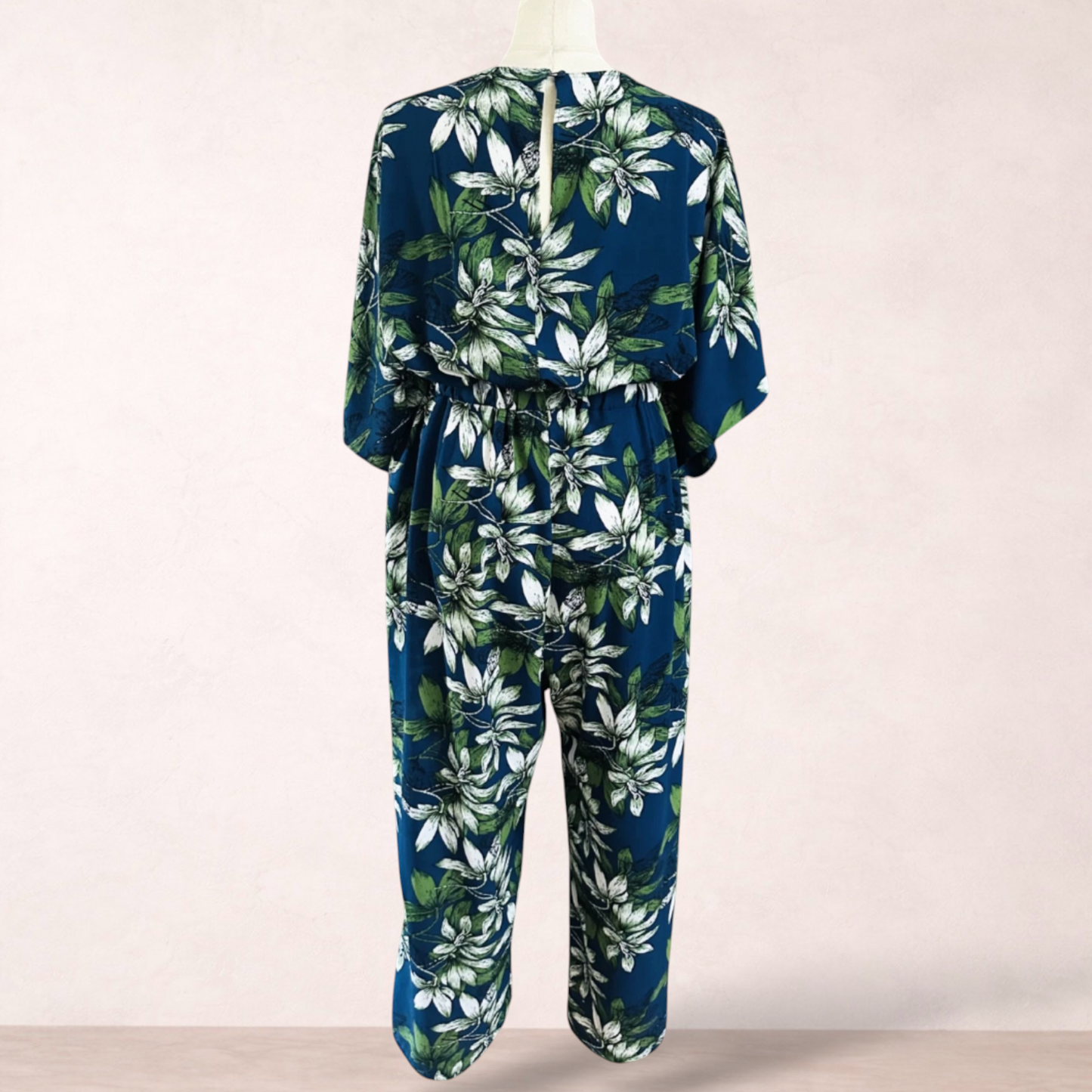 Crossroads Blue Floral Palazzo Jumpsuit | Size 20