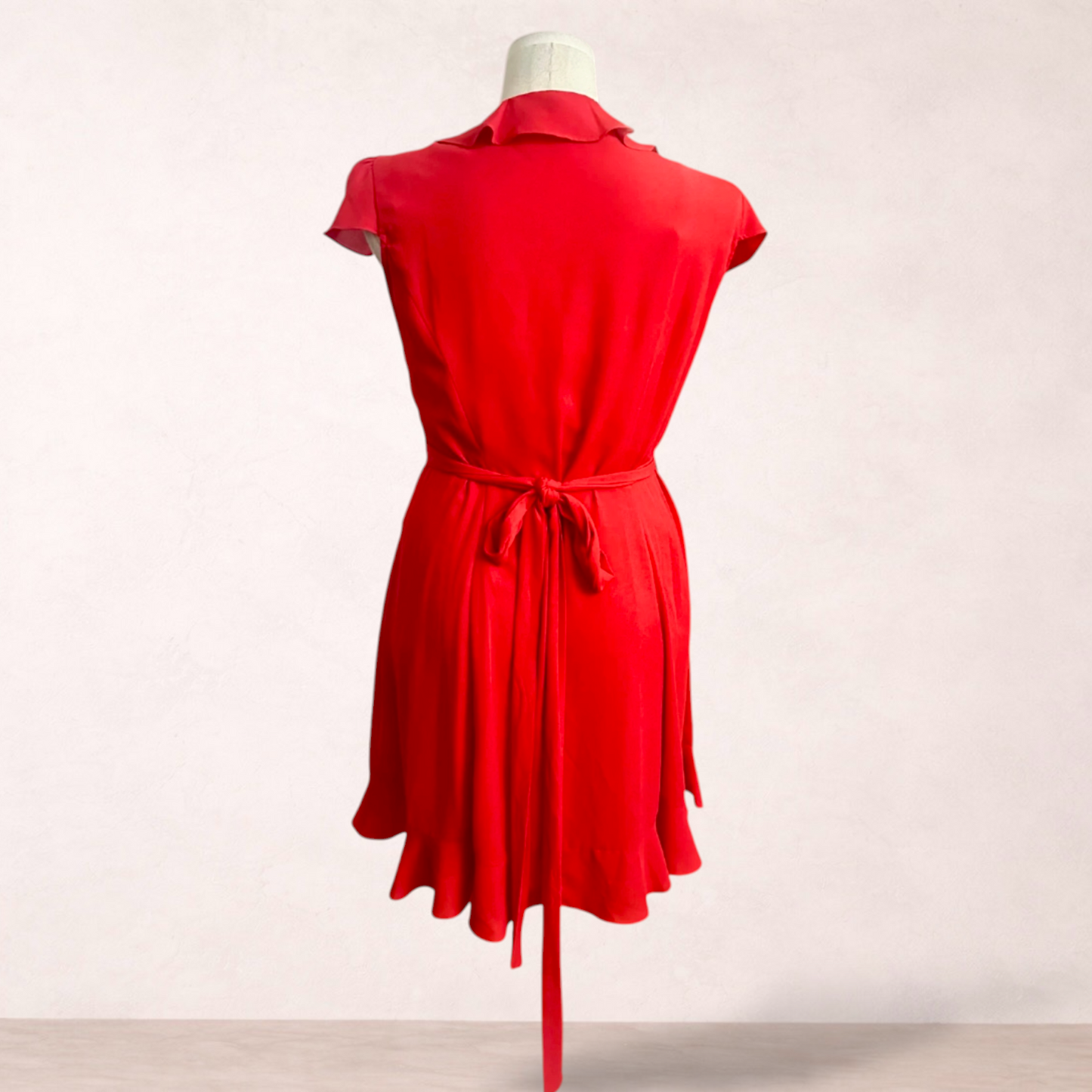 Review Red Ruffle Wrap Dress | Size 16
