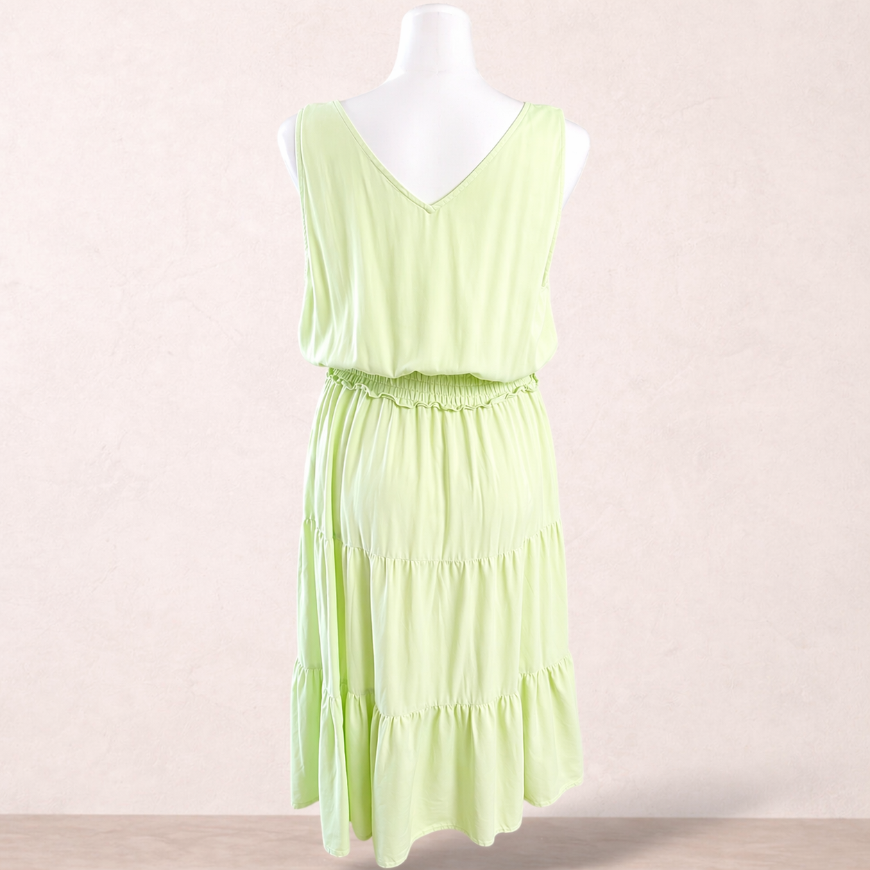 Grae Linen Green Linen Blend Midi Dress | Size 16