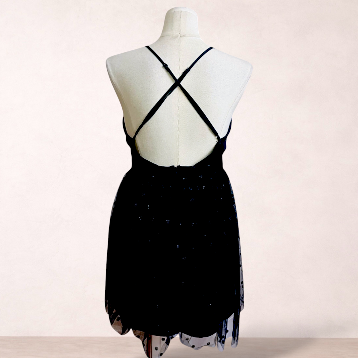 Dotti Black Tulle Short Dress | Size 16 | New with tags