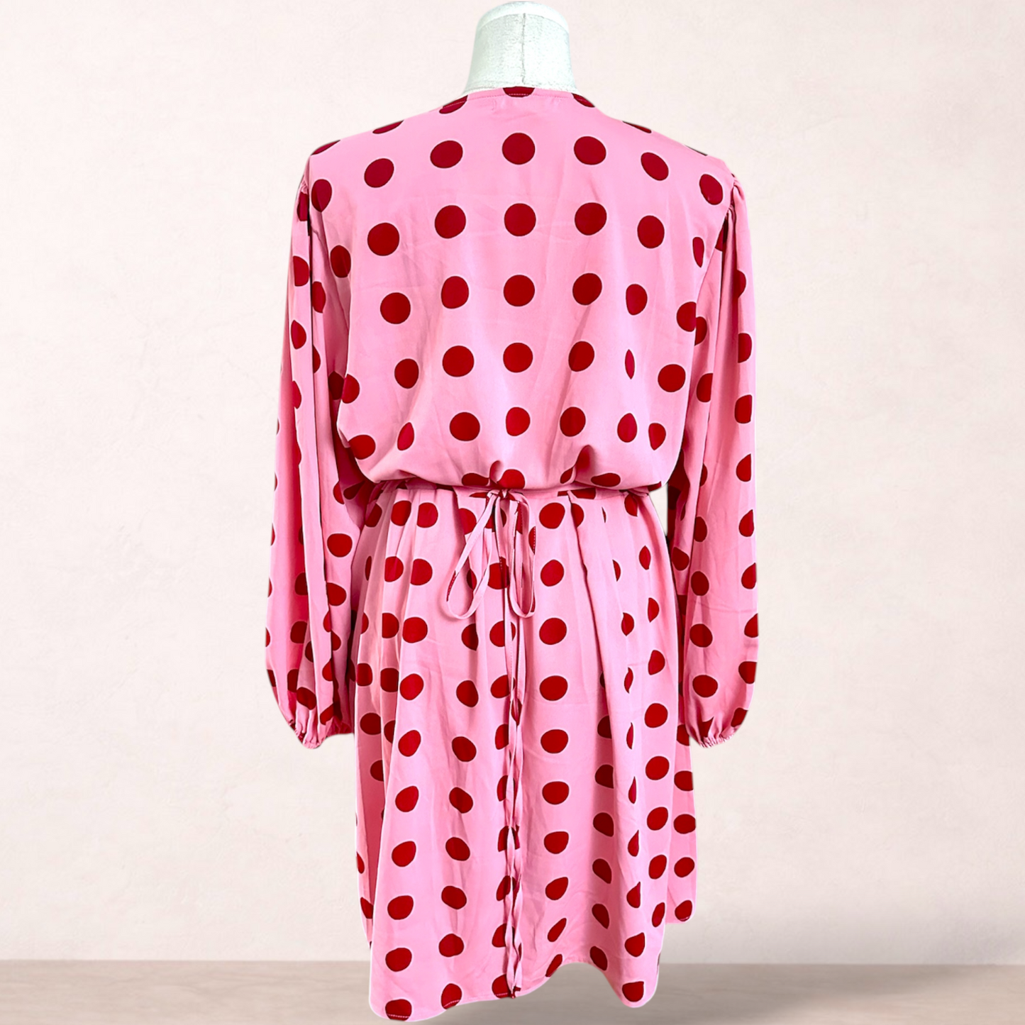 Glamorous Curve Pink Polka Dot Wrap Dress | Plus Size 24