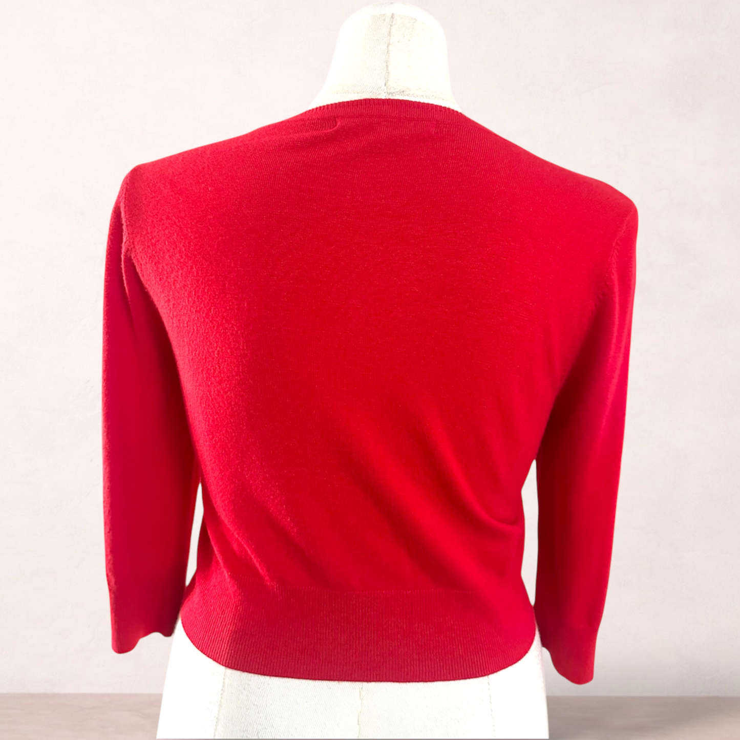 Review Red Applique Knit Cardigan | Size 14