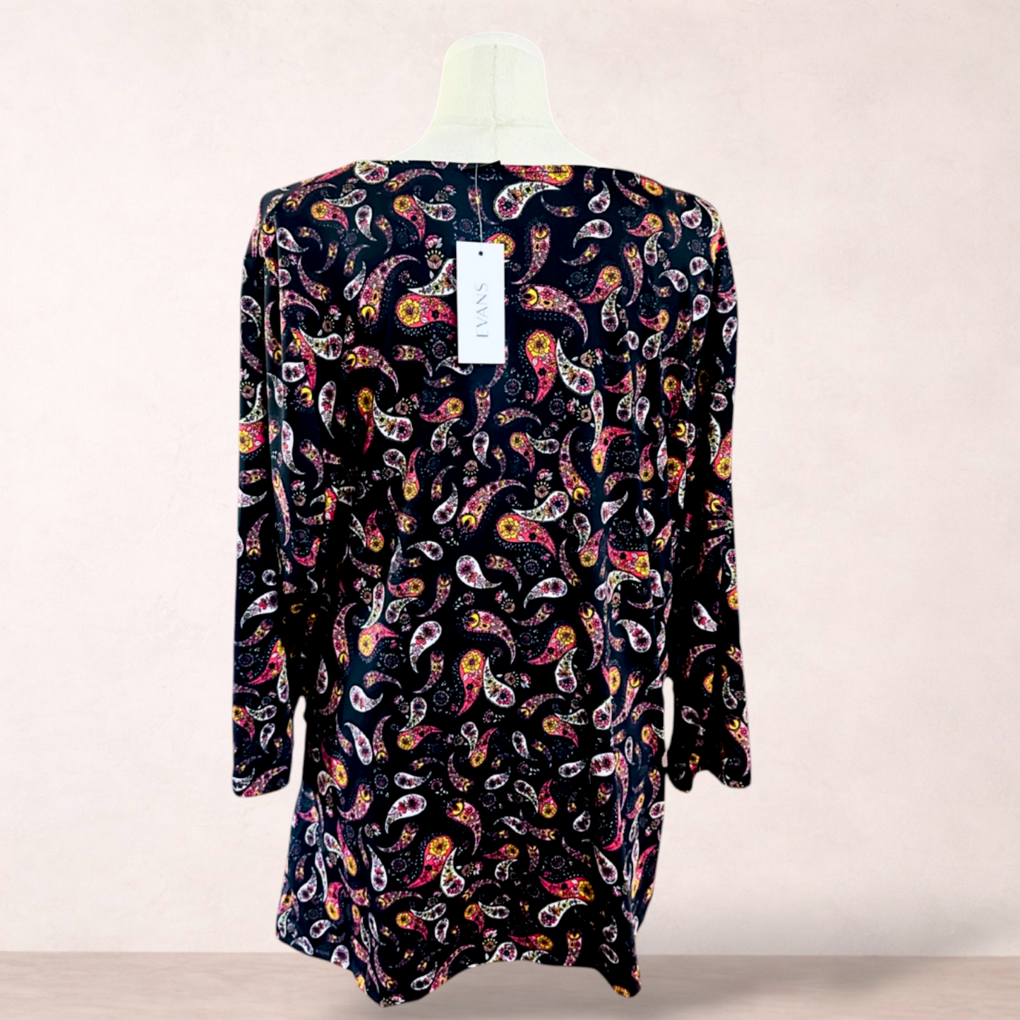 Evans Black Paisley Top | Plus Size 30/32 | New With Tags
