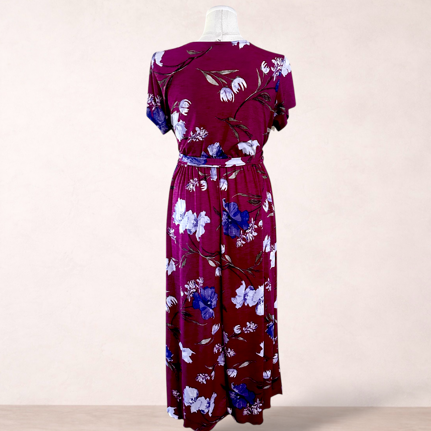 Pink Blush Berry Floral Maxi Dress | Size 2XL 16