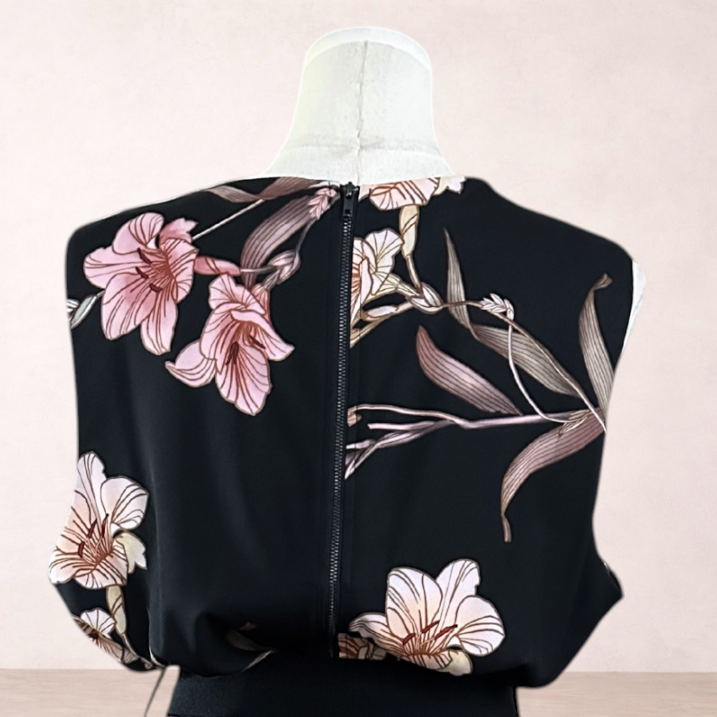 City Chic Black Floral Belted Jumpsuit | Plus Size XL/22