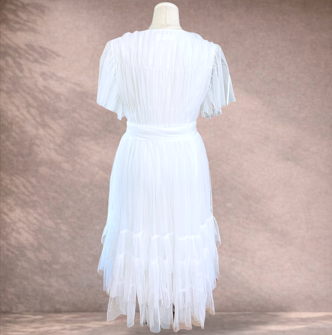 Showpo White Tiered Midi Dress | Size 20