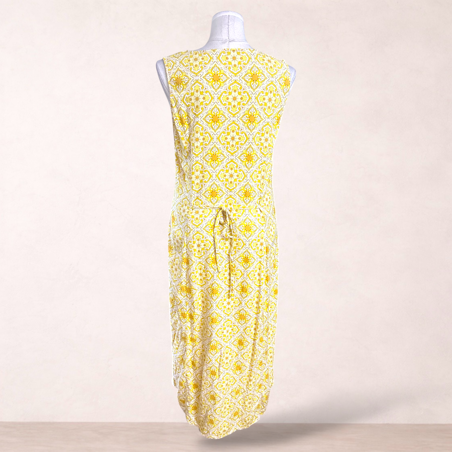 Sportsgirl Retro Print Linen Blend Midi Dress | Size 18