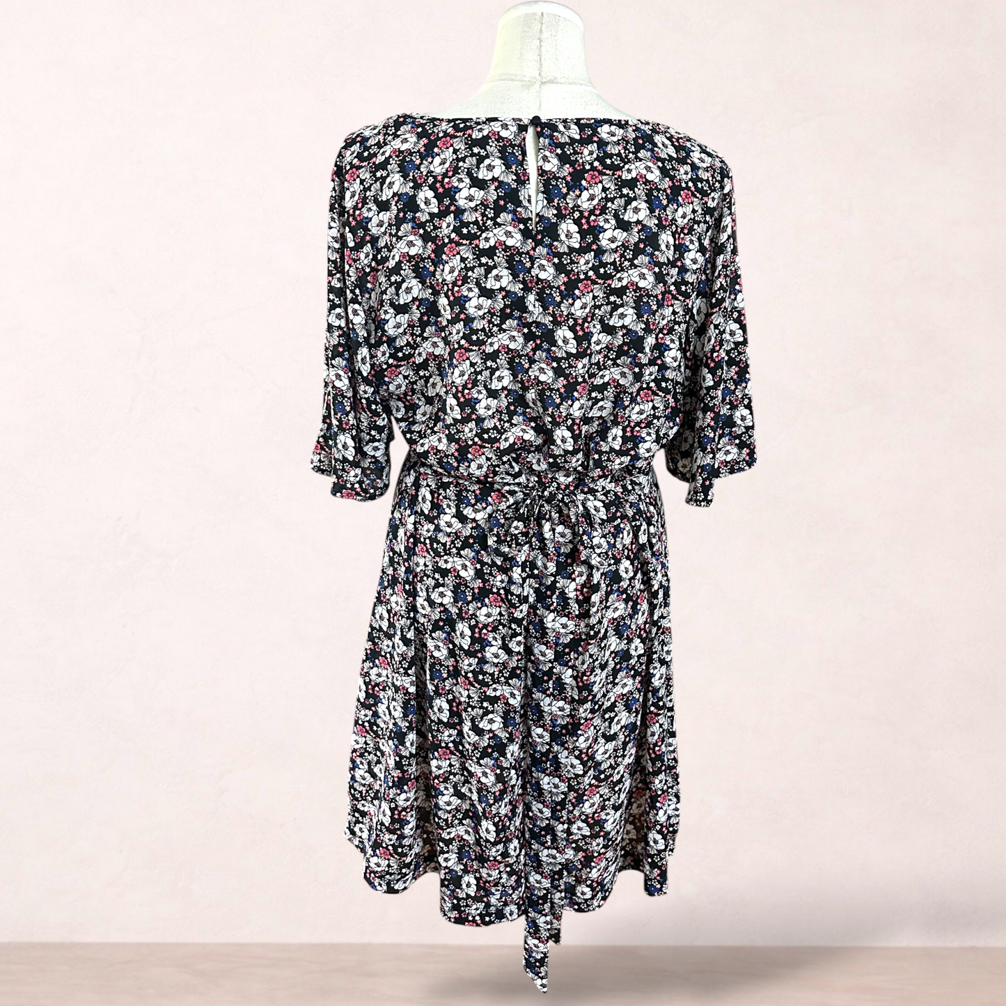 Avella Black Floral Dress | Plus Size 20