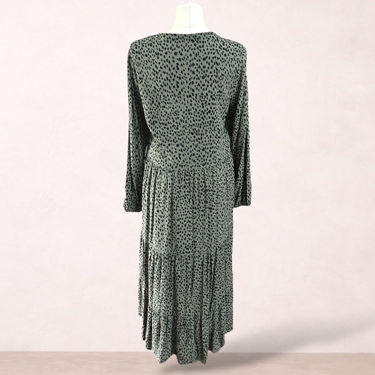 Target Khaki Green Animal Print Maxi Dress | Size 18