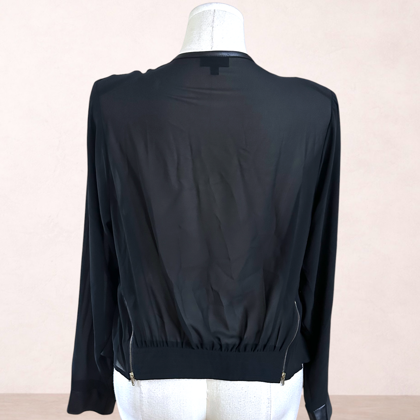 City Chic Black Chiffon Jacket | Plus Size M/18