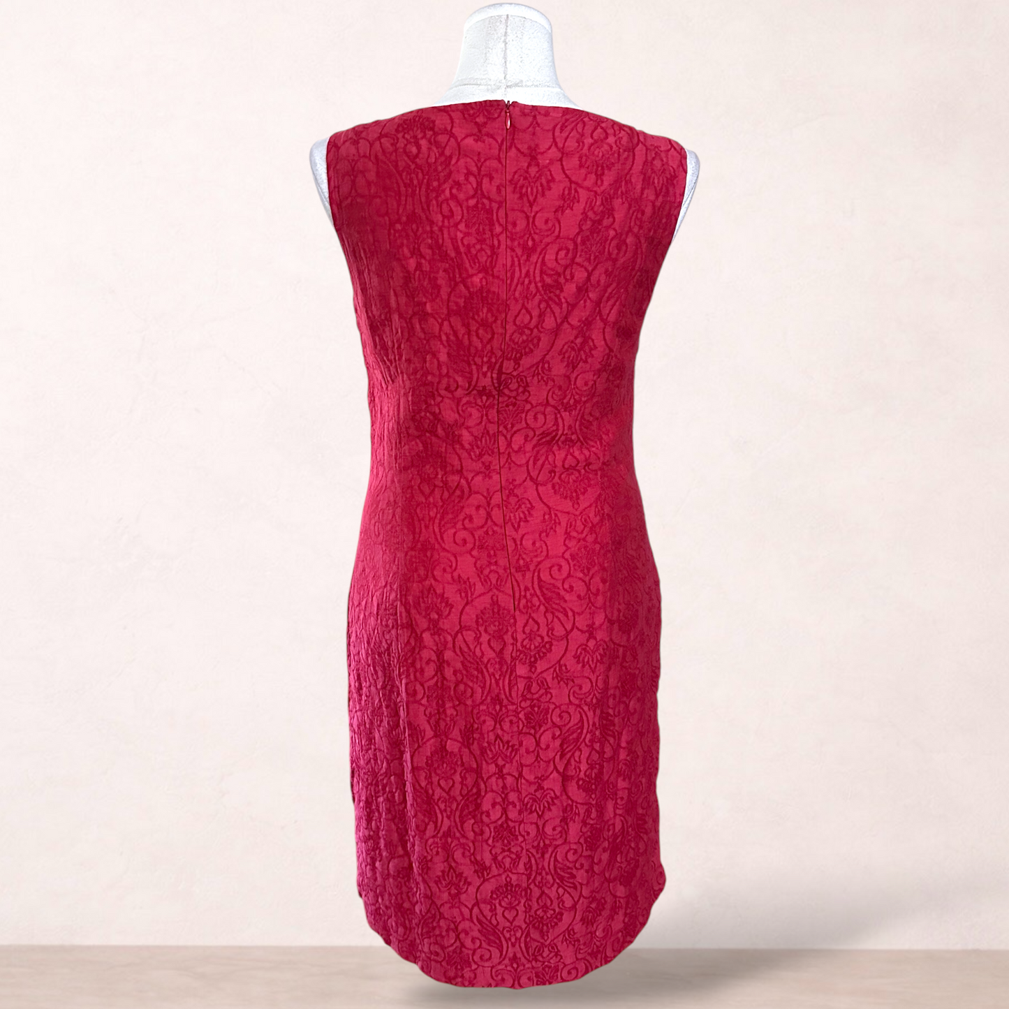 Laura Ashley Linen Blend Red Dress | Size 16