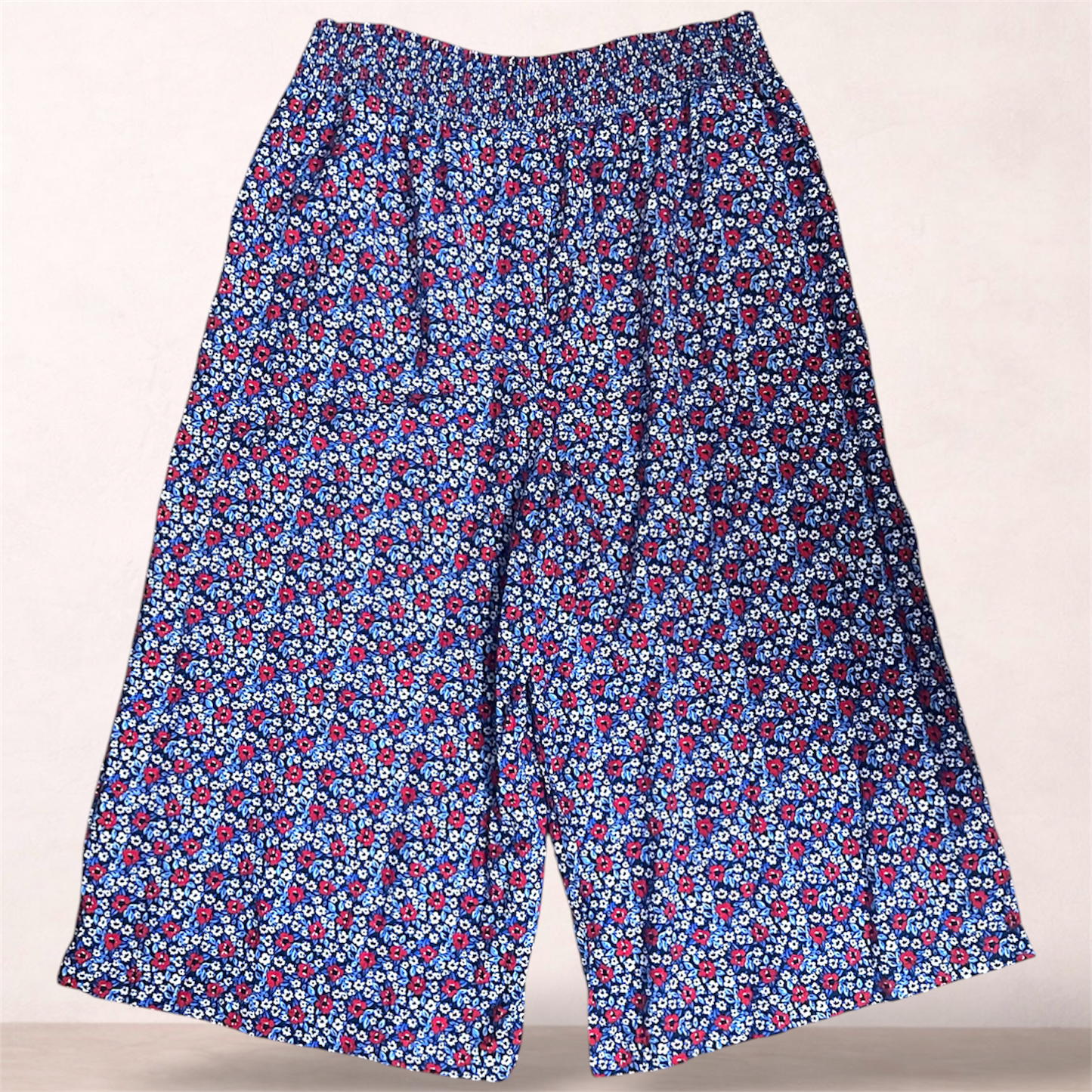 Isobelle Blue Floral Culotte Pants | Plus Size 20