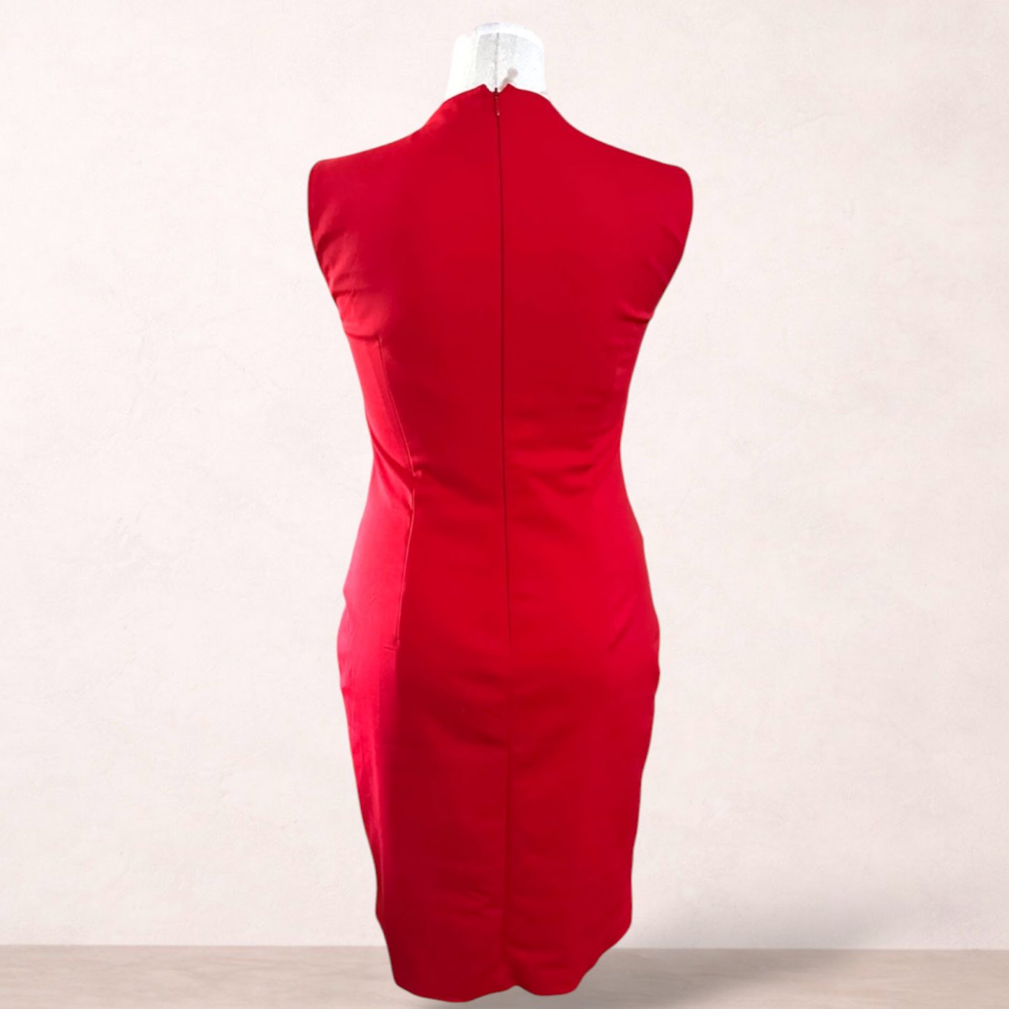 Jacqui E Red Sheath Dress | Size 14