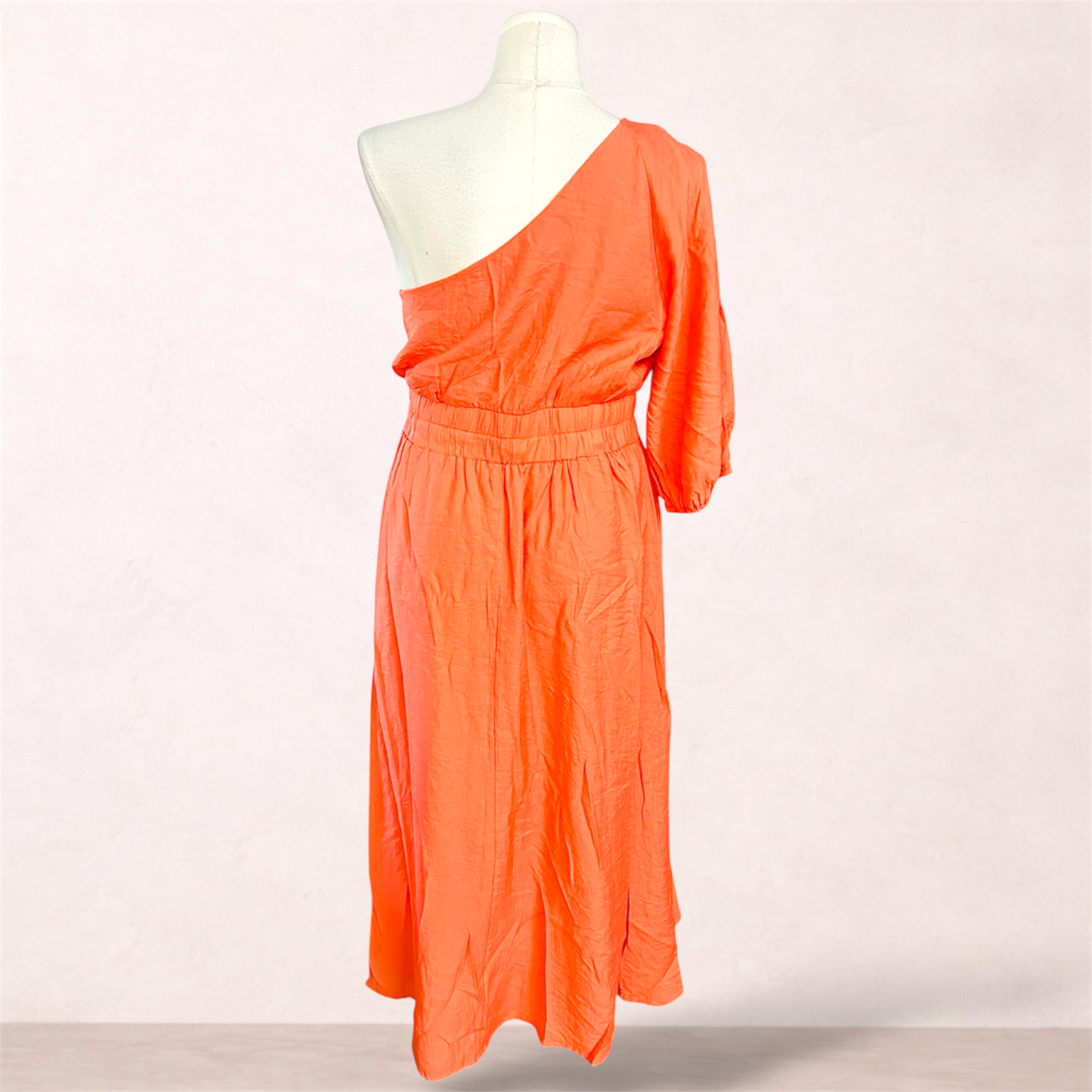 Billy J Orange One Shoulder Maxi Dress | Size 18
