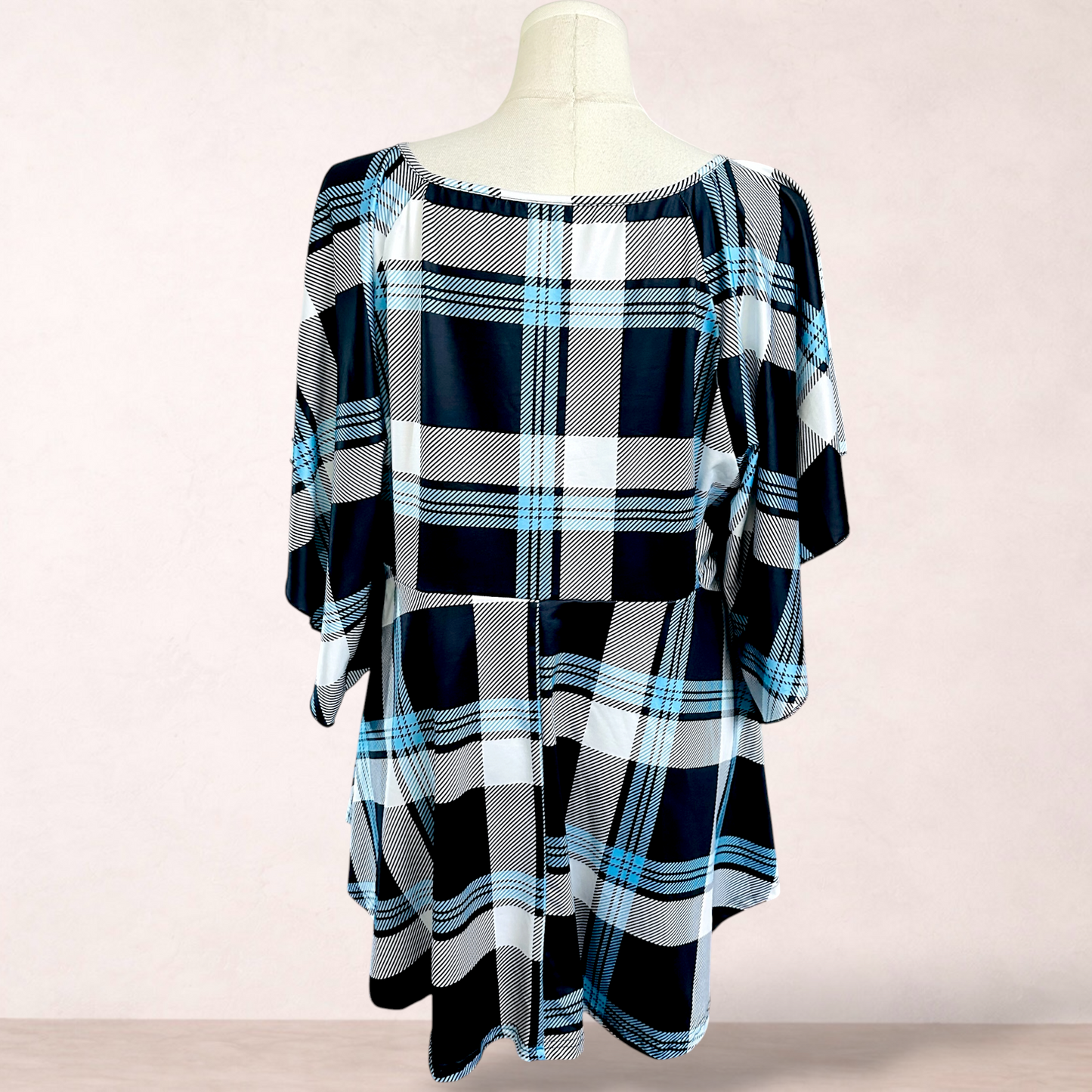 Shein Curve Check Tunic Top | Plus Size 4XL/24