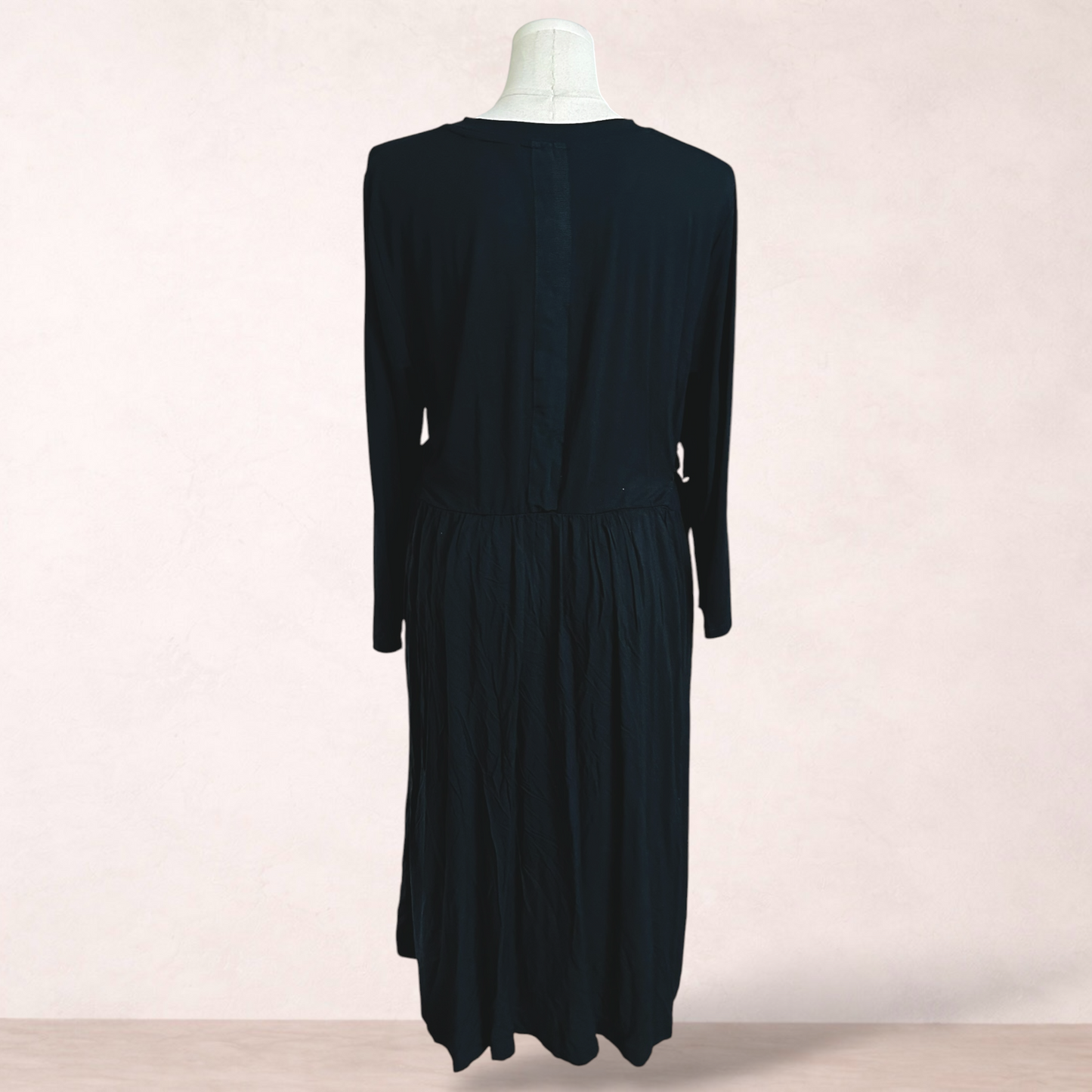 Taking Shape Black Bamboo Blend Midi Dress | Plus size 18