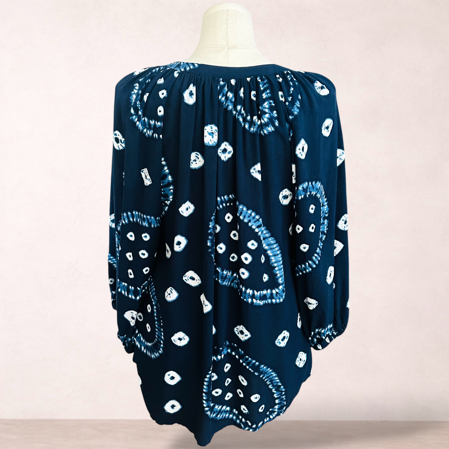 Virtuelle Navy Blue Tie Dye Top | Plus Size 16