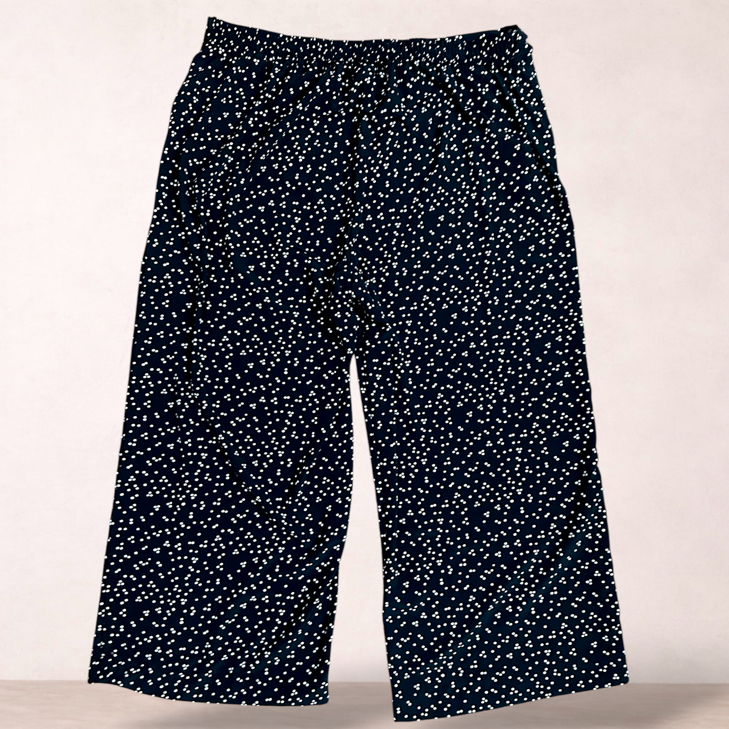 Beme Black Spotty Wide Leg Pants | Plus Size 24