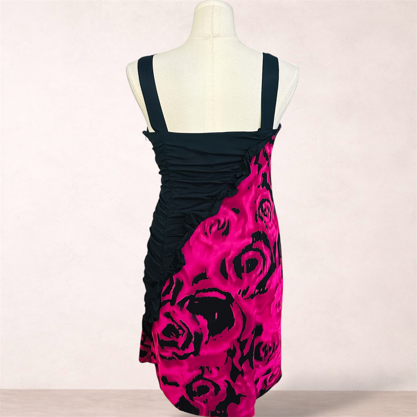 Estelle Black & Pink Floral Occasion Dress | Plus Size 18