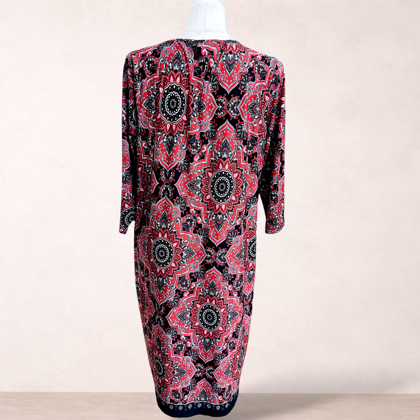 Millers Red & Black Medallion Shift Midi Dress | Size 22