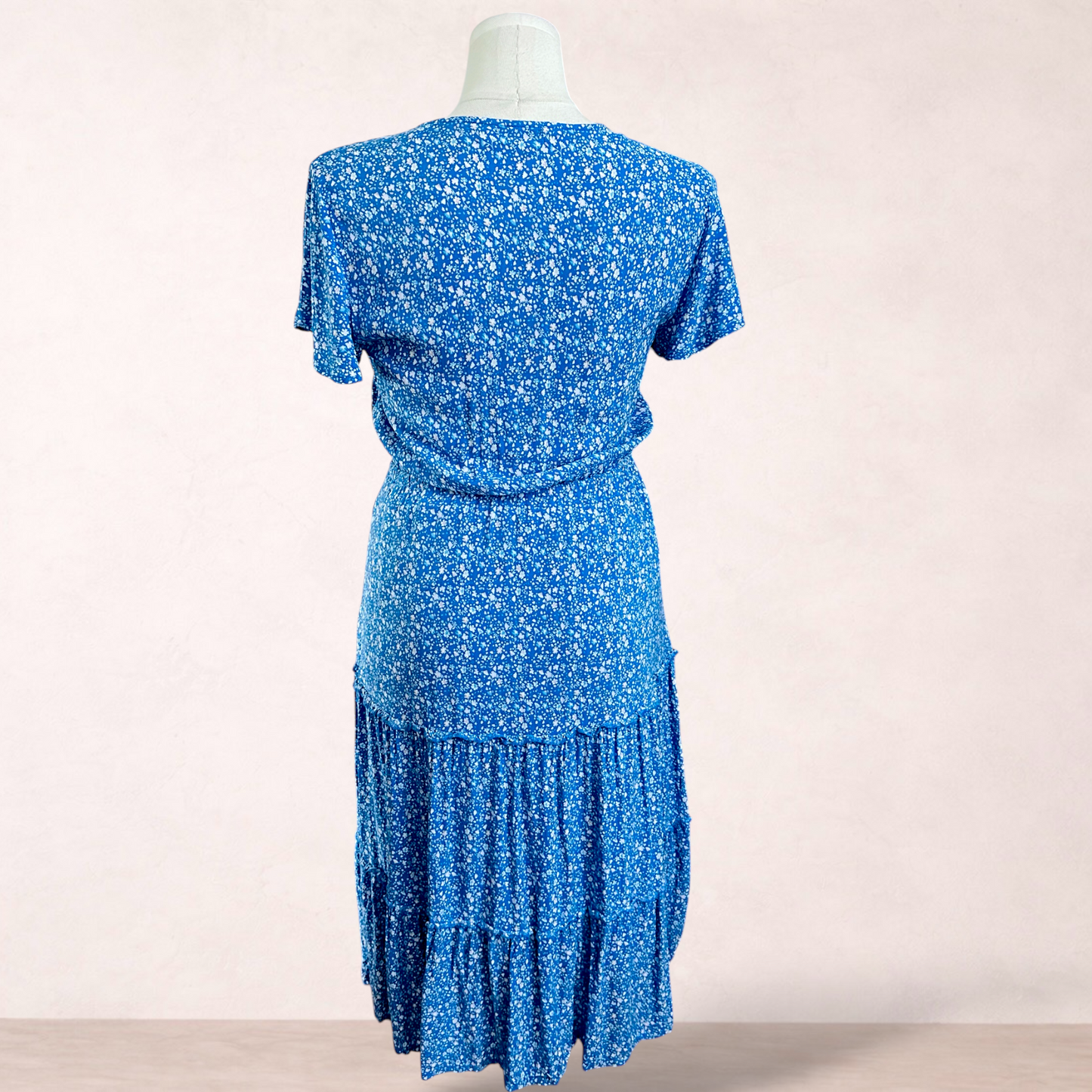 Grace & Co Blue Floral Ditsy Midi Dress | Size 16