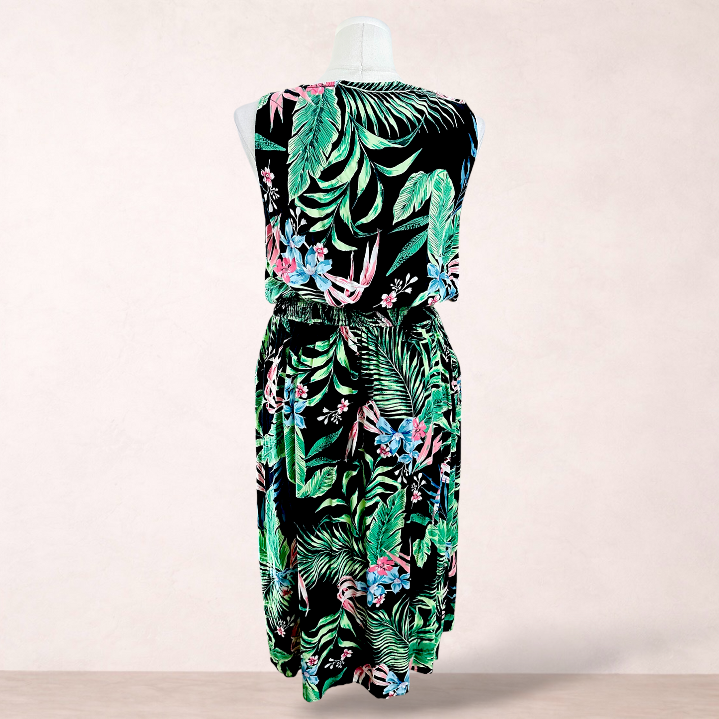 Millers Black Floral Midi Dress | Size 16