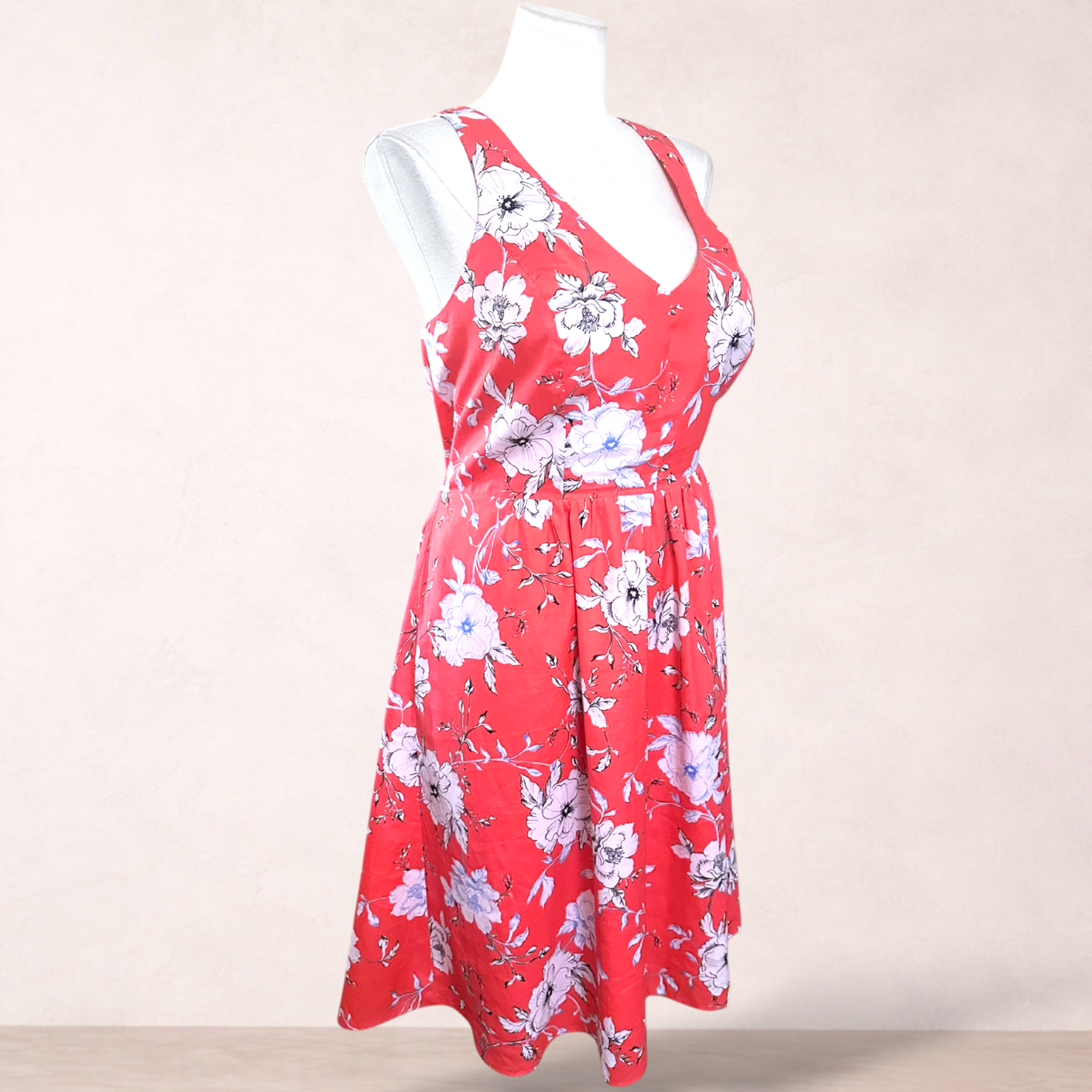 City Chic Coral Floral Dress | Plus Size M 18