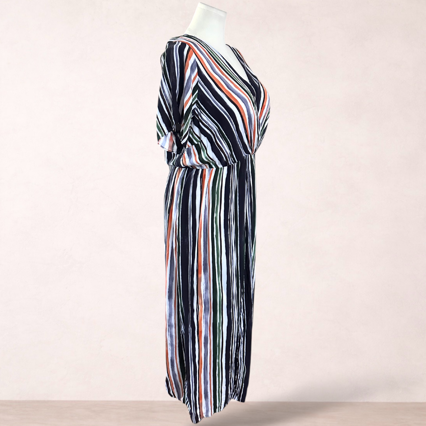 City Chic Striped Maxi Dress | Plus Size M/18