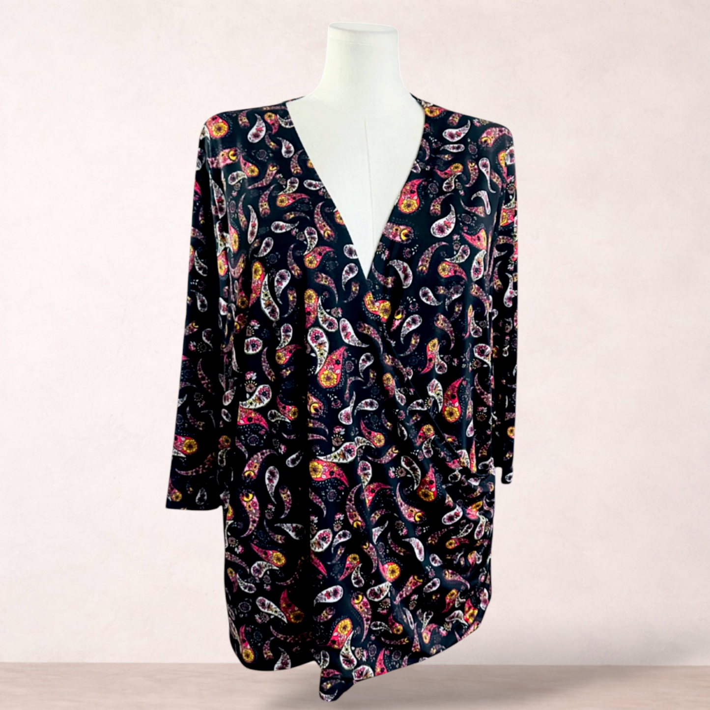 Evans Black Paisley Top | Plus Size 30/32 | New With Tags