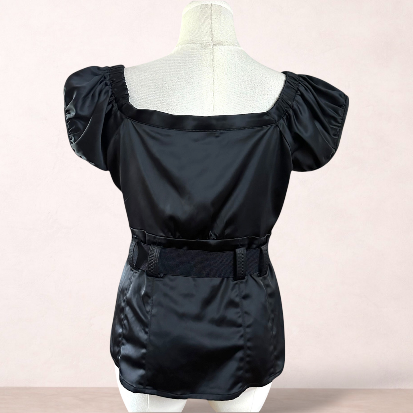City Chic Black Belted Top | Plus Size XS 14