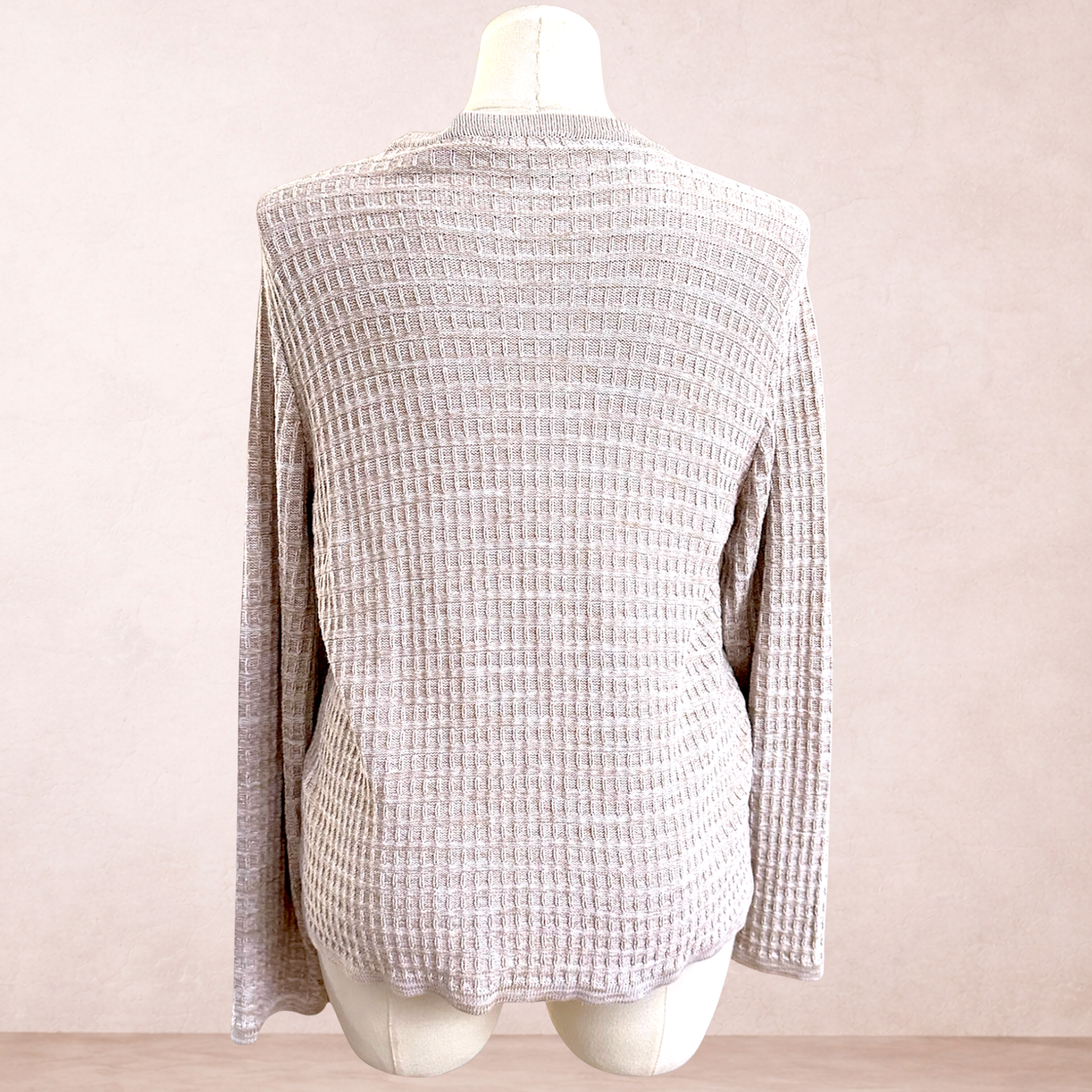 Suzanne Grae Beige 100% Cotton Cardigan | Size XL/16