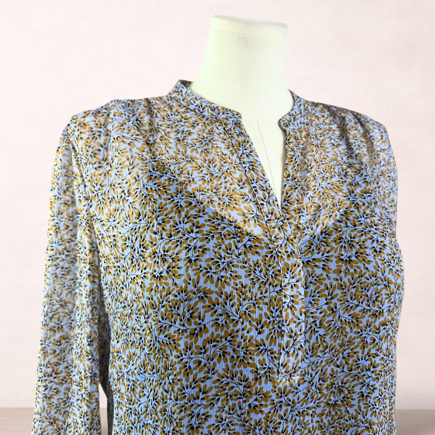 Sportscraft Blue Floral Blouse Top | Size 16