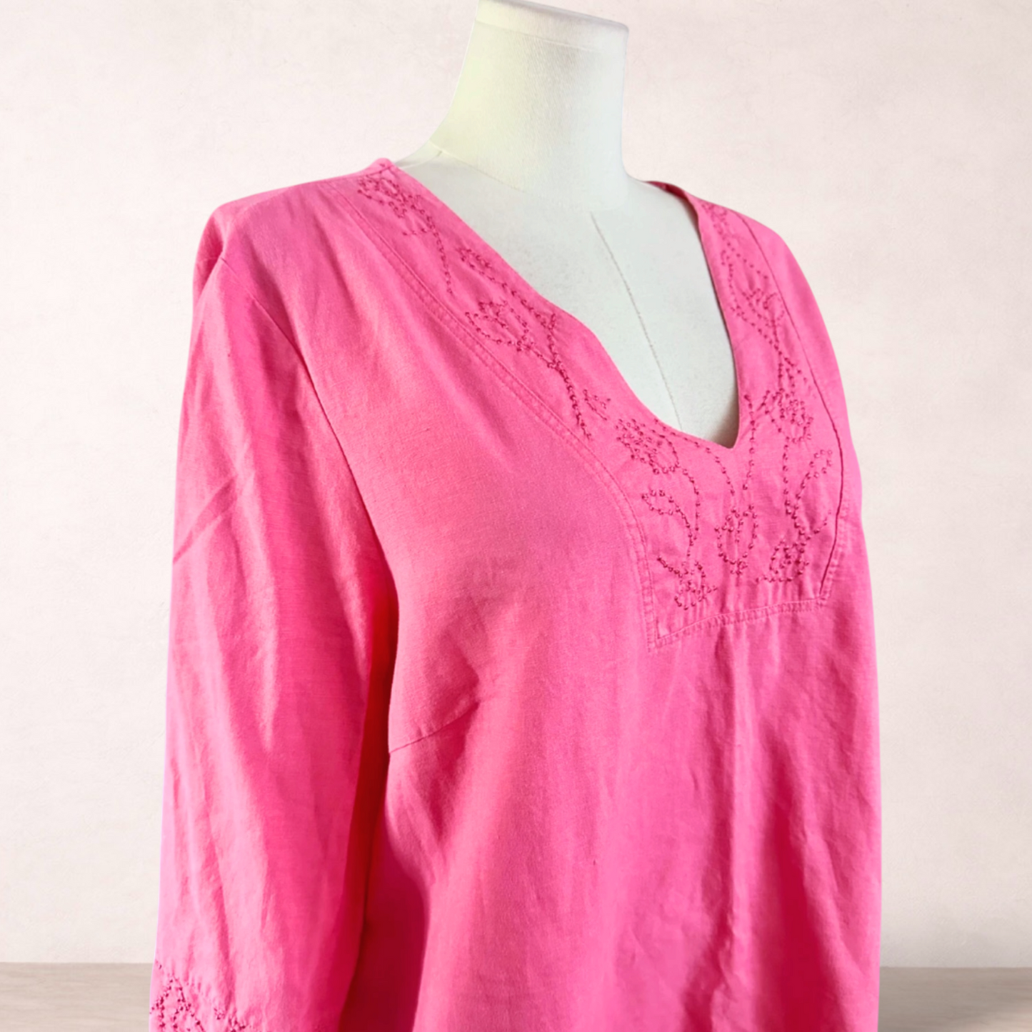 Autograph Pink Embroidered Top | Plus Size 20