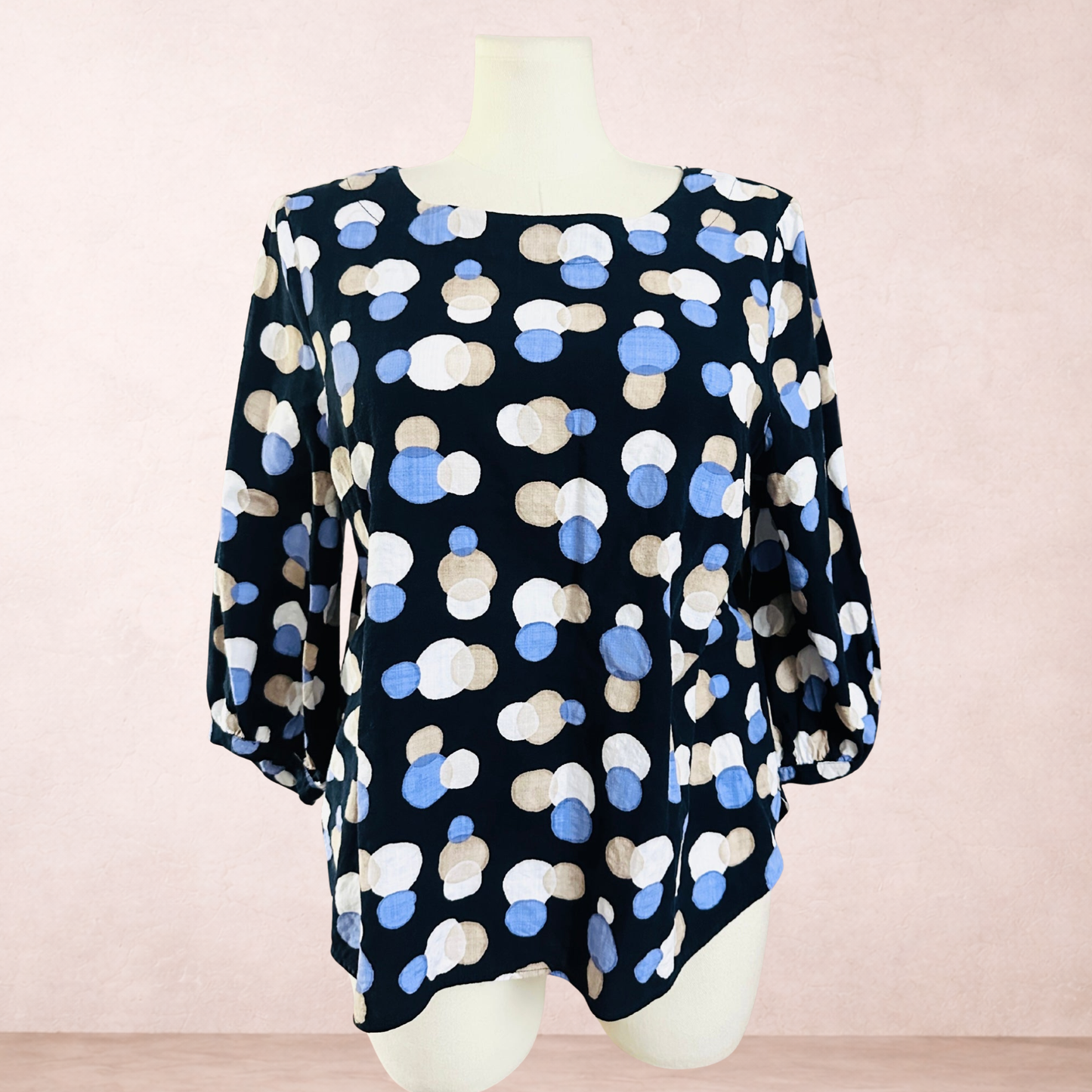 Regatta Navy Blue Cotton Blend Top | Size 16
