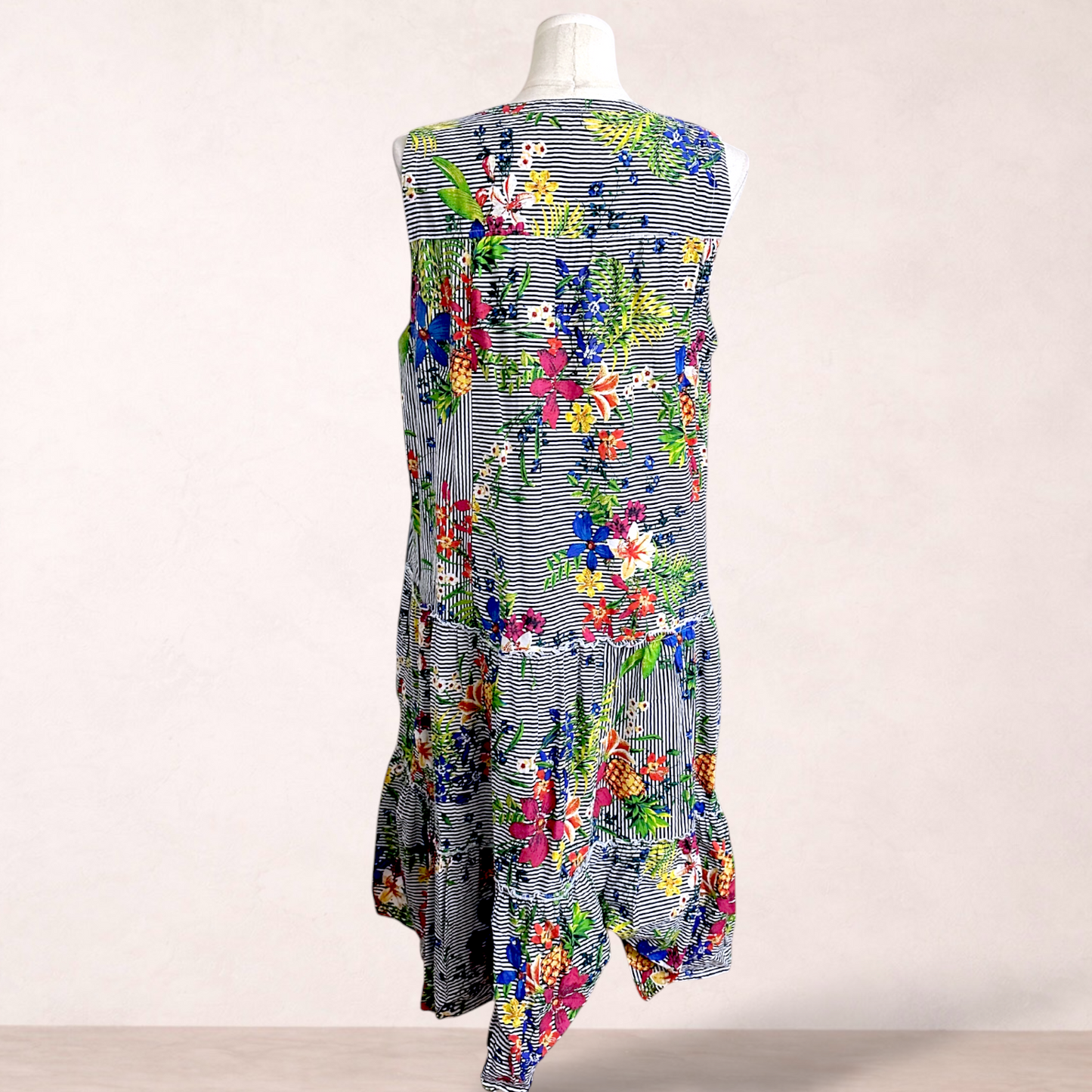 Virtuelle Cotton Floral Tiered Midi Dress | Plus Size 18