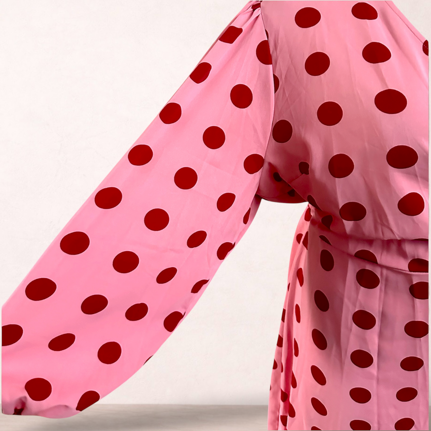 Glamorous Curve Pink Polka Dot Wrap Dress | Plus Size 24