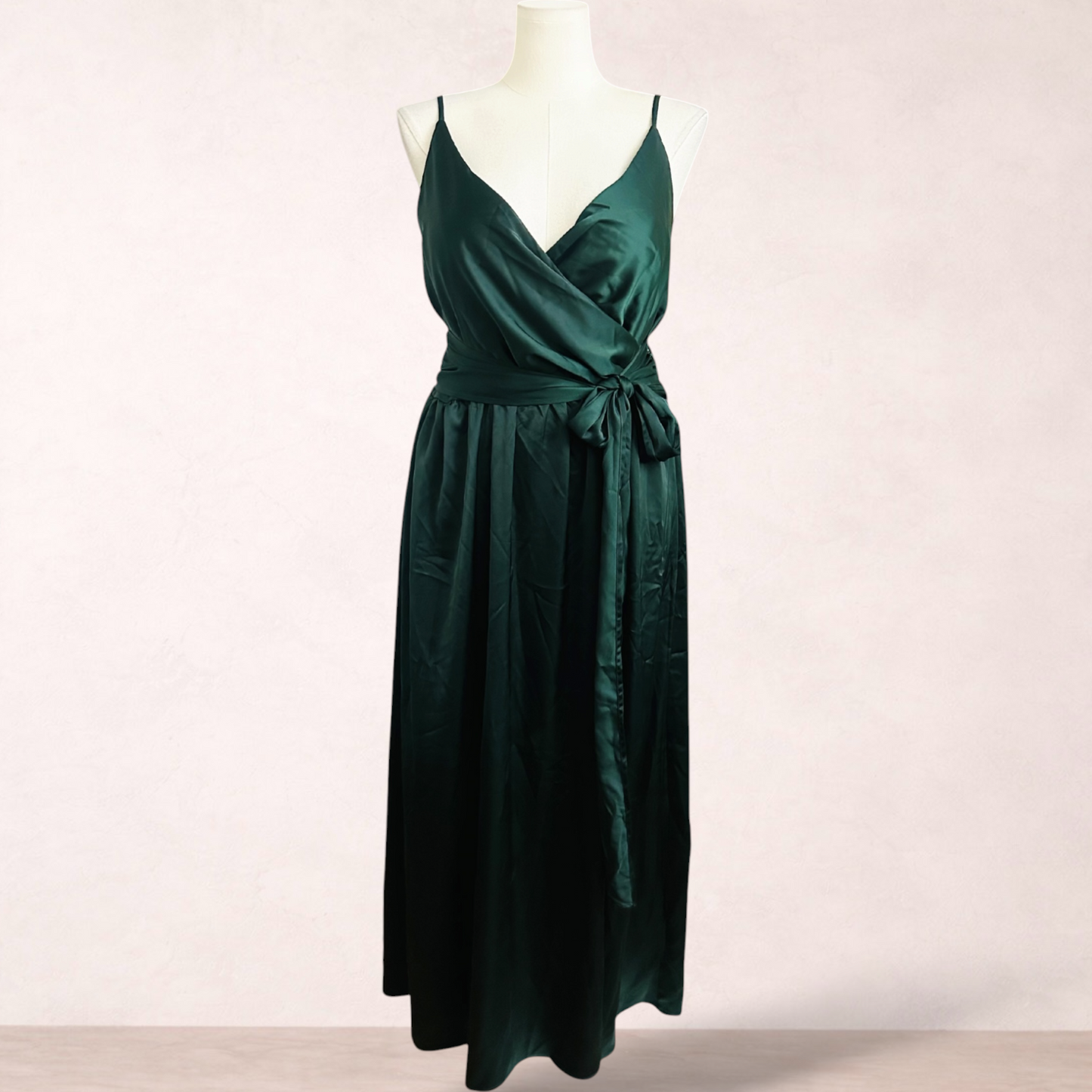 Showpo Emerald Green Satin Maxi Dress | Size 20 | New with tags