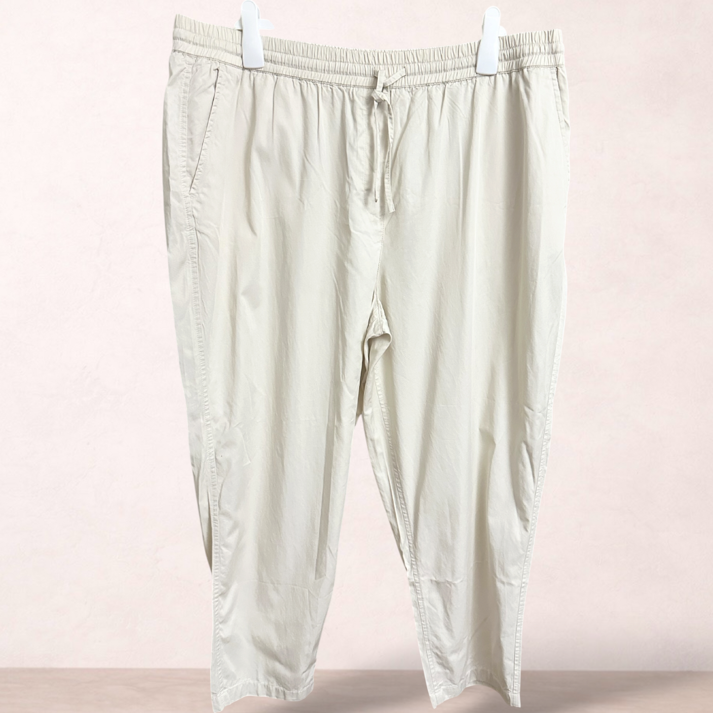 Sussan Cream Drawstring Pants | Size 20