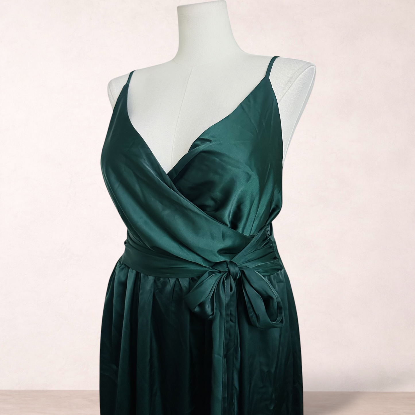 Showpo Emerald Green Satin Maxi Dress | Size 20 | New with tags
