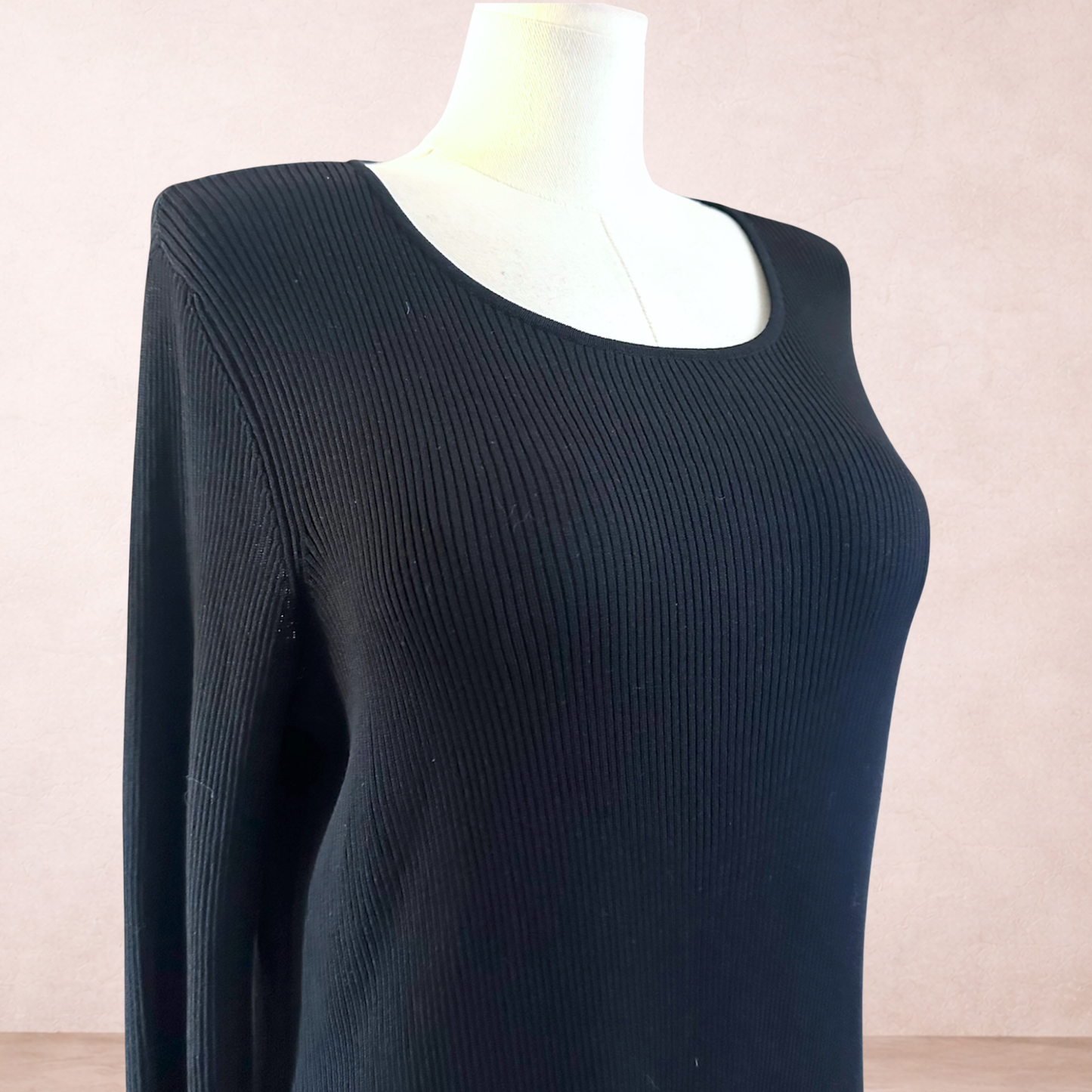 Prettylittlething Black Ribbed Dress | Size XXXL/20