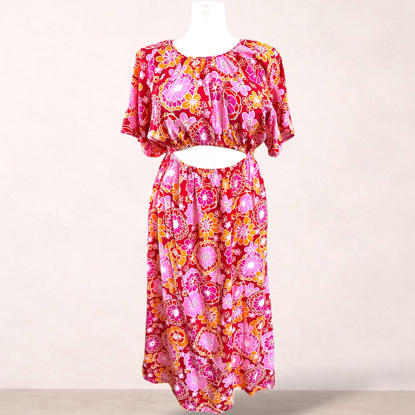 Sportsgirl Pink Floral Maxi Dress | Size 16