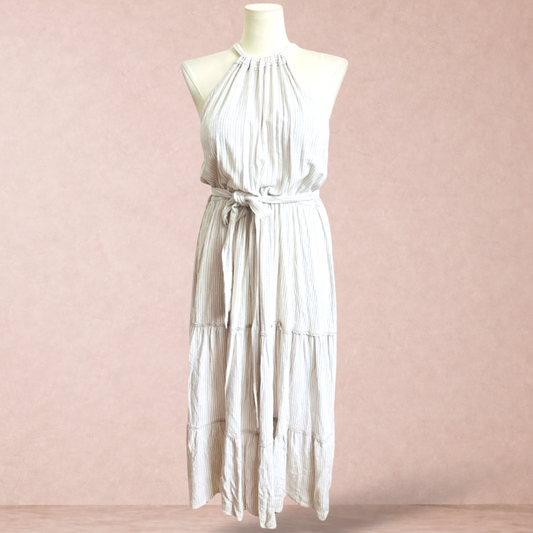 Arna York Linen Blend Stripe Maxi Dress | Plus Size 20
