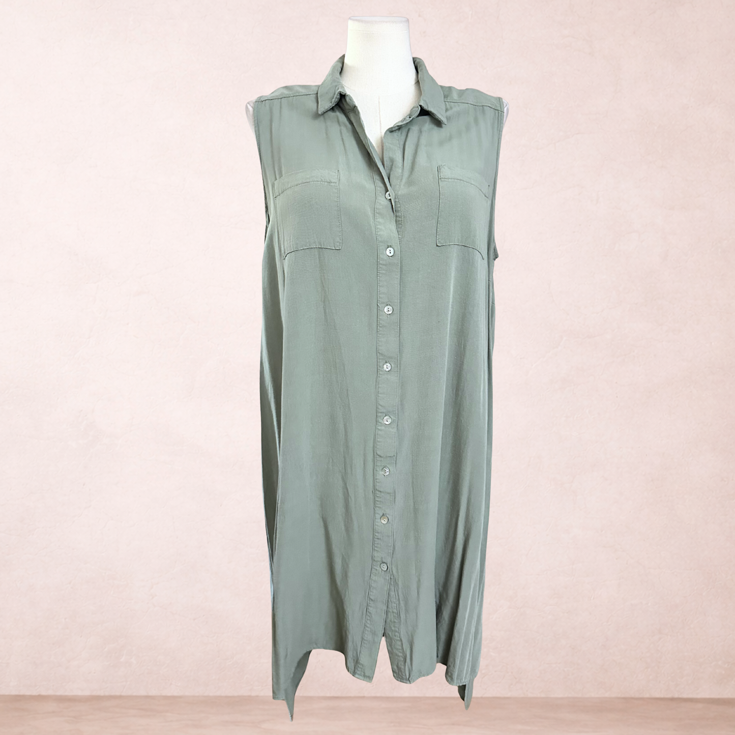 Bellecurve Sage Green Shirt Dress | Plus Size 20