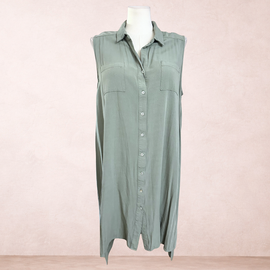 Bellecurve Sage Green Shirt Dress | Plus Size 20