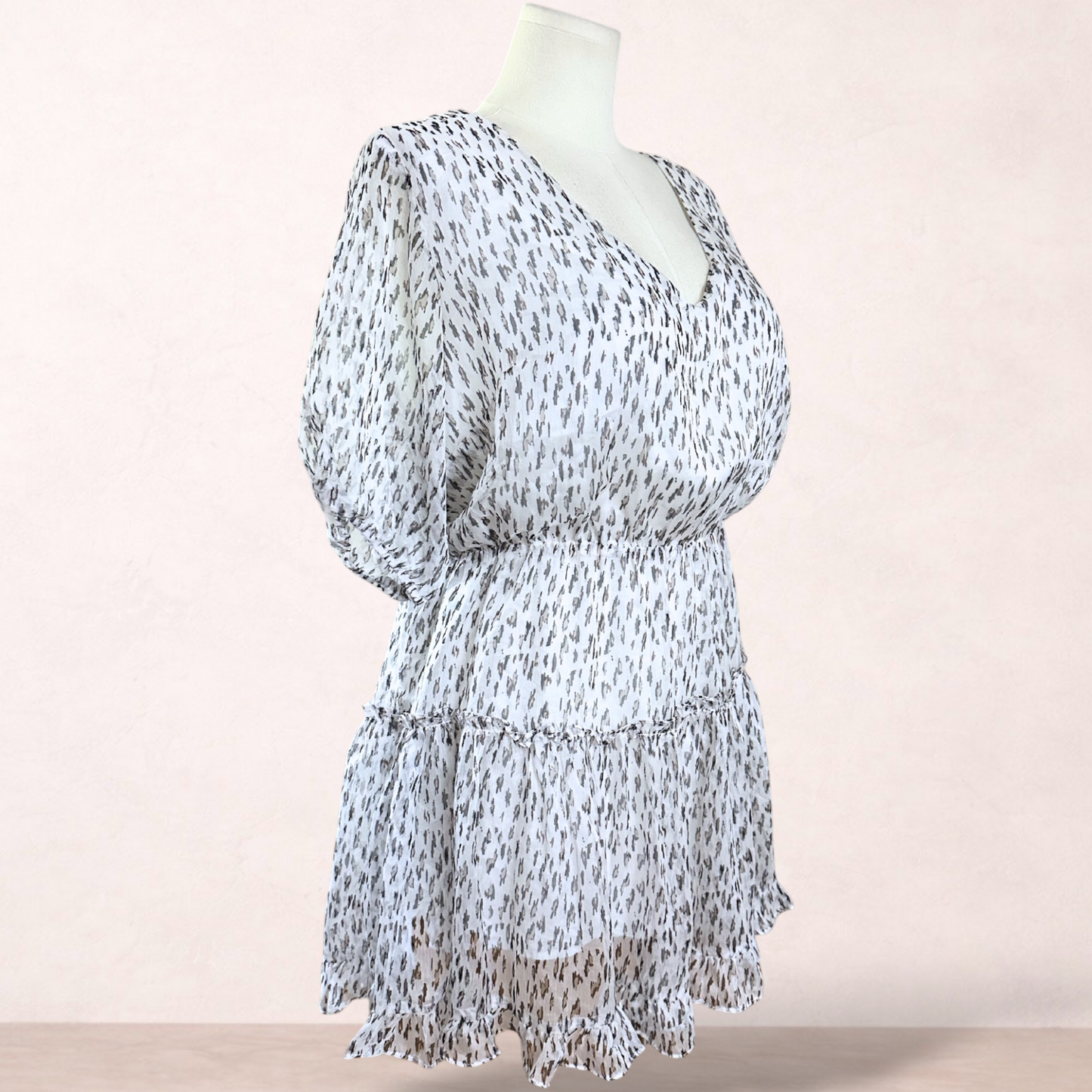 You & All White Print Tiered Dress | Plus Size 22