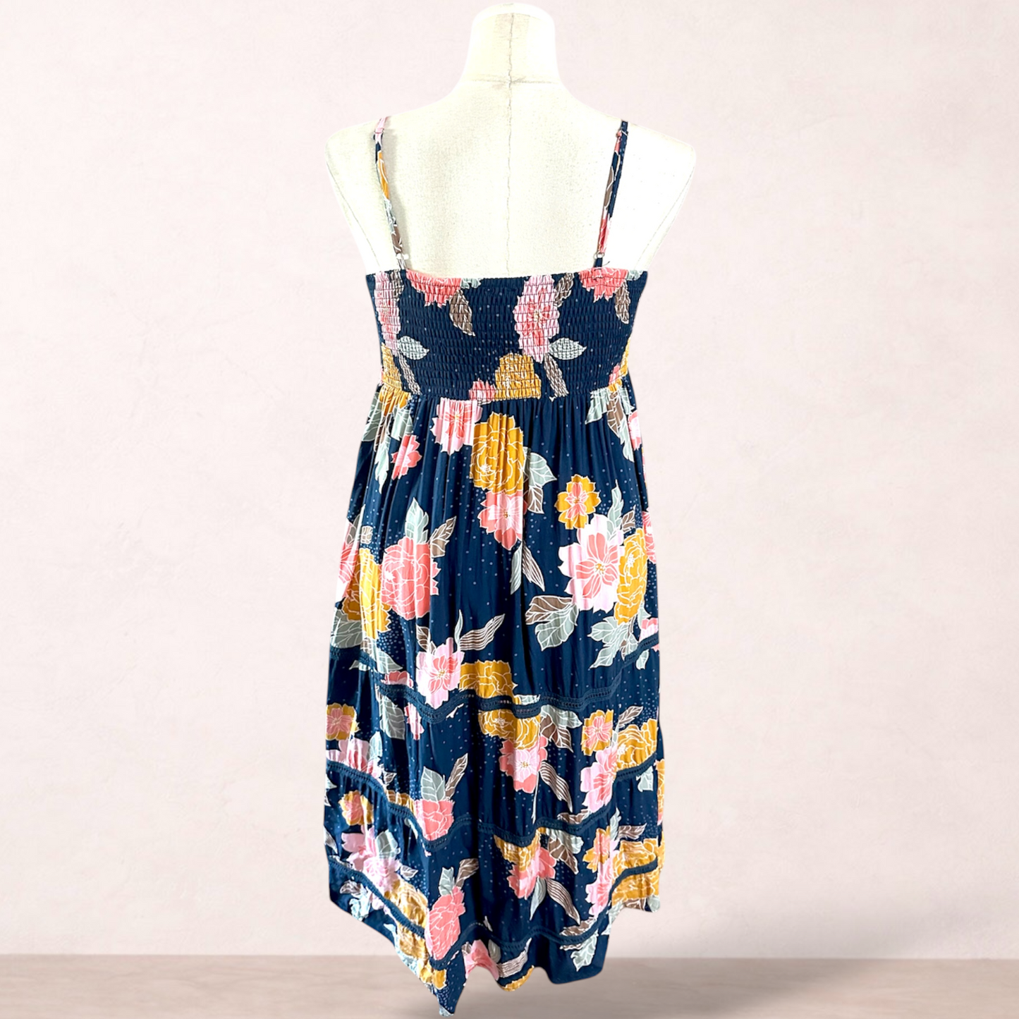 Jaase Blue Floral Midi Dress | Size XL/16