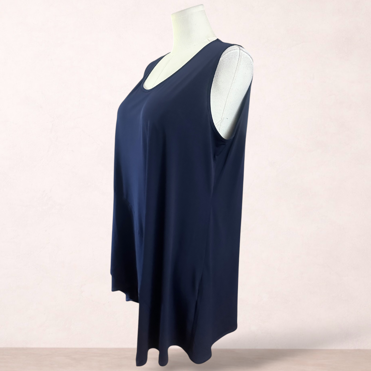 Taking Shape Navy Blue Asymmetric Tunic | Plus Size M 18/20